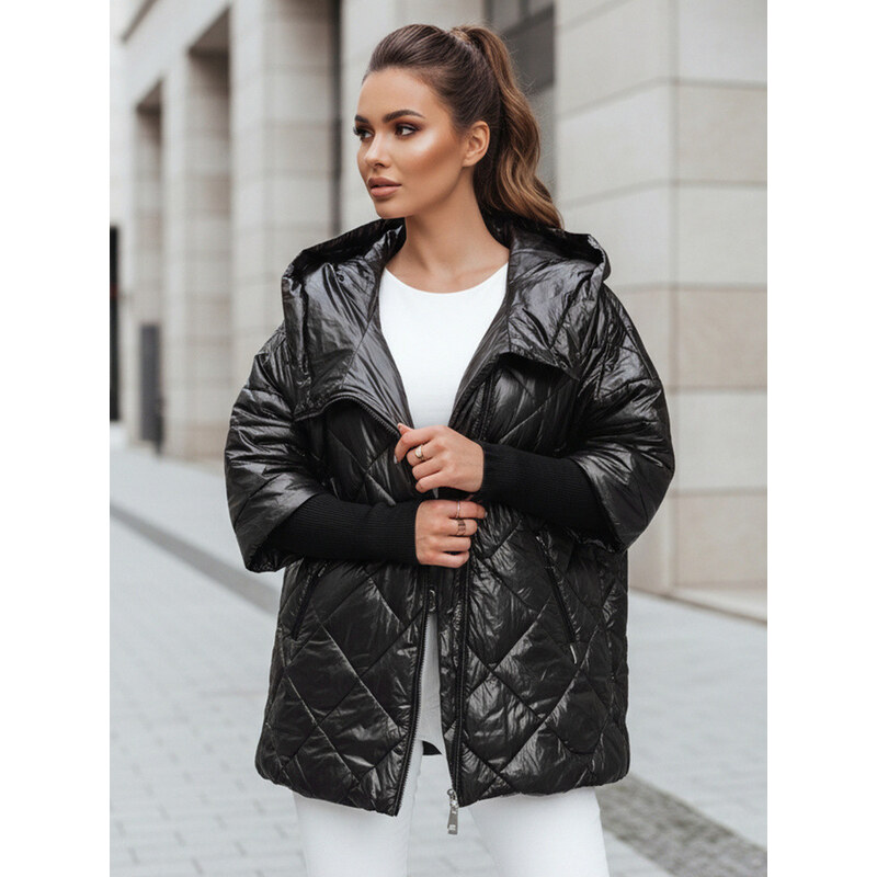 Dámská přechodná prošívaná bunda oversize PUFFILOF černá FashionStreet 113427750