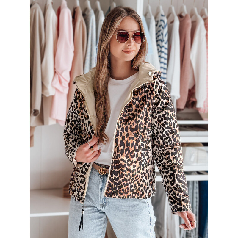 Dámská oboustranná přechodná bunda ZIBERKA béžová FashionStreet