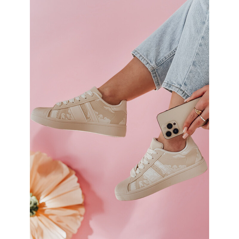 Dámské tenisky na platformě beige Dstreet model 21986989 -