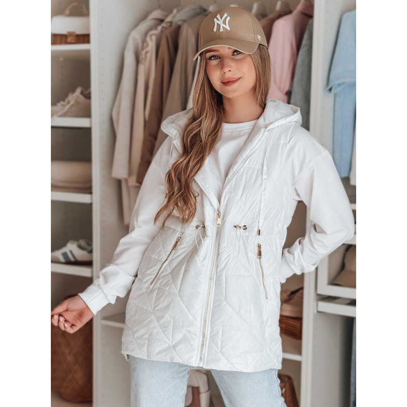 Dámská přechodná prošívaná vesta OLINVIA bílá FashionStreet