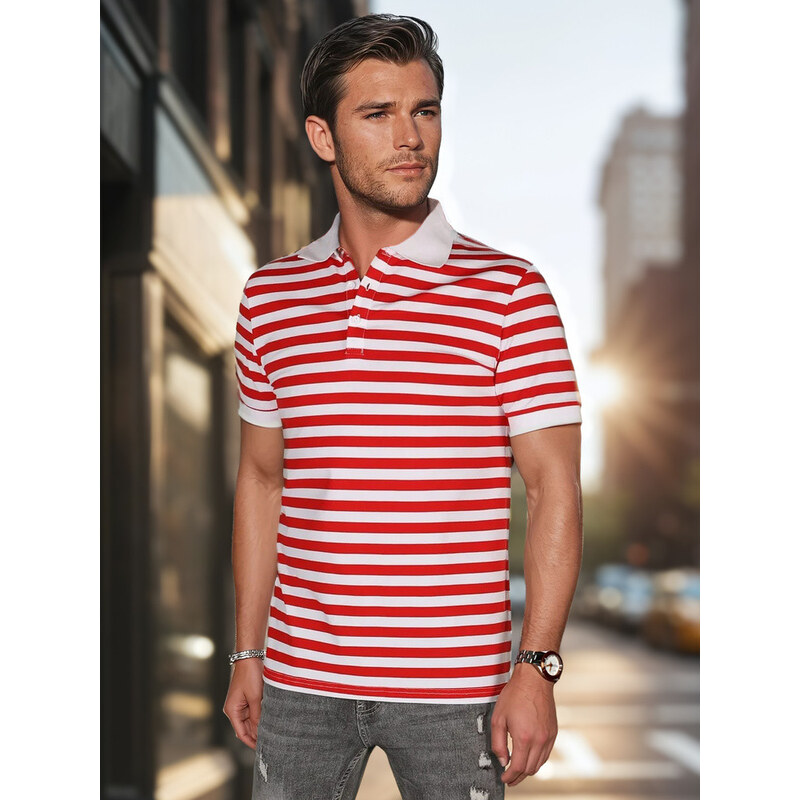 Pánská pruhovaná polokošile bílá FashionStreet PX0643