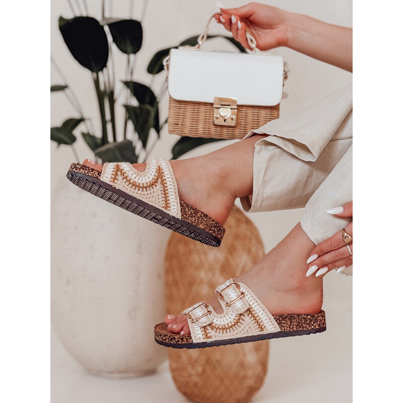 Dámské korkové žabky KORKARTA beige FashionStreet ZY0892