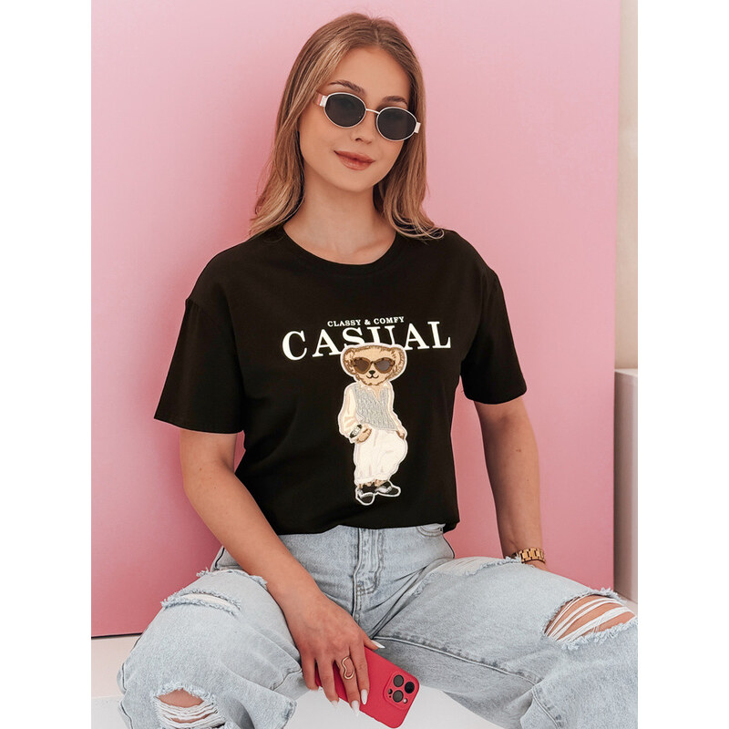 Dámské tričko s medvídkem MISTREET černé FashionStreet RY2873 113459026