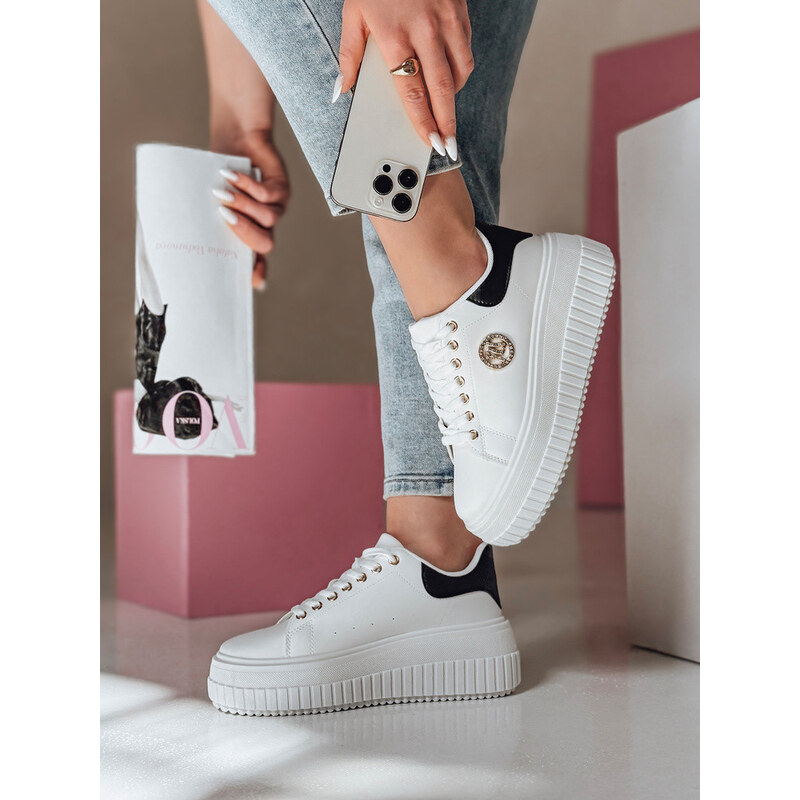 Dámské tenisky na platformě KITNOT bílo-černé FashionStreet