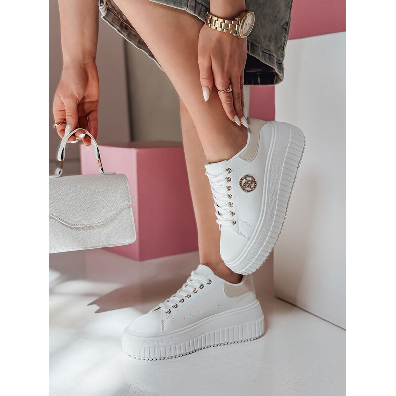 Dámské tenisky na platformě beige Dstreet model 21989151 -