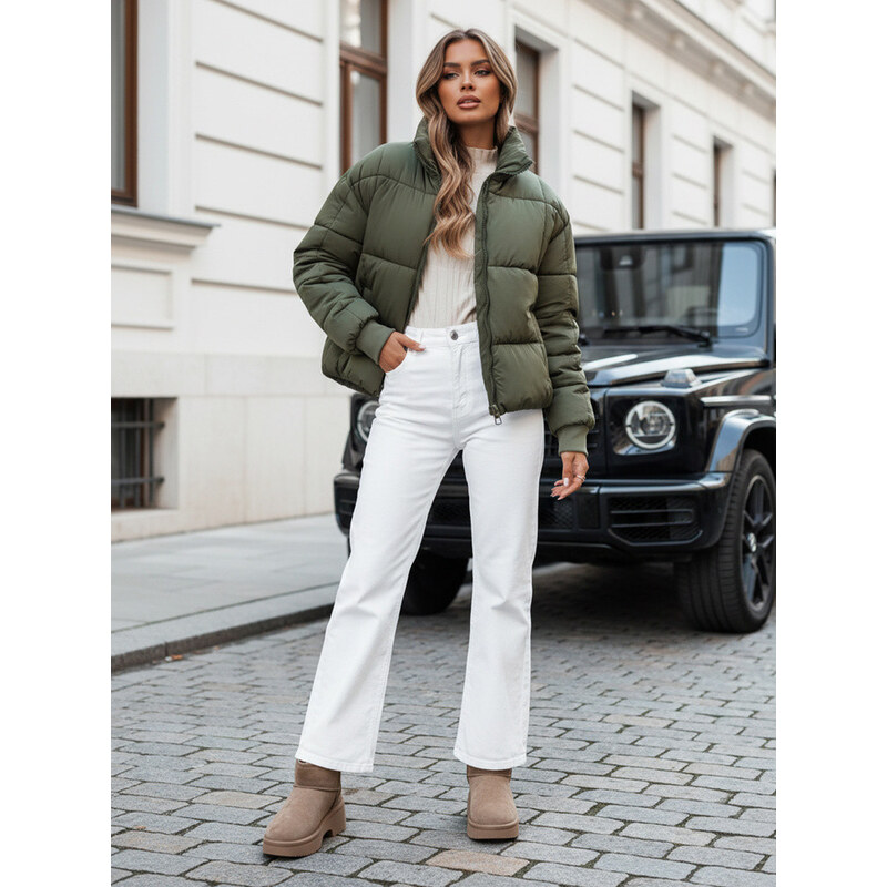 Dámská krátká zimní prošívaná bunda VIBEGIRL zelená FashionStreet 113427979