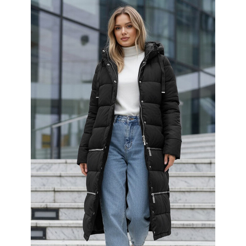 Dámská dlouhá zimní bunda černá FashionStreet TY5151 113428050
