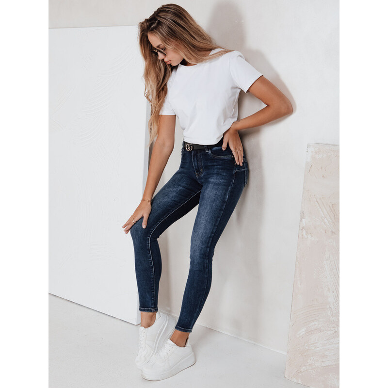 Dámské skinny džíny námořnická modř FashionStreet UY2789