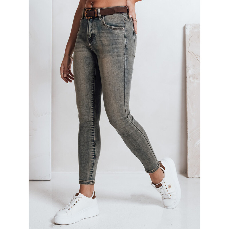 Dámské úzké džíny s páskem modré FashionStreet UY2810