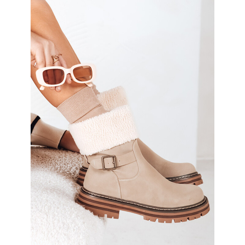 Dámské zateplené boty beige Dstreet model 21993821 -