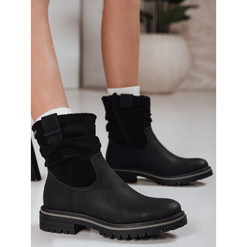 Dámské černé semišové kozačky FashionStreet ZY1277