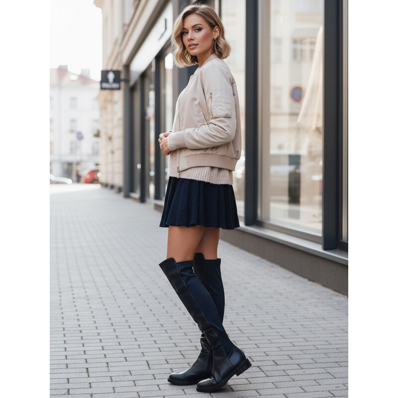 Dámské vysoké kozačky tmavě modré Dstreet model 21994447 -