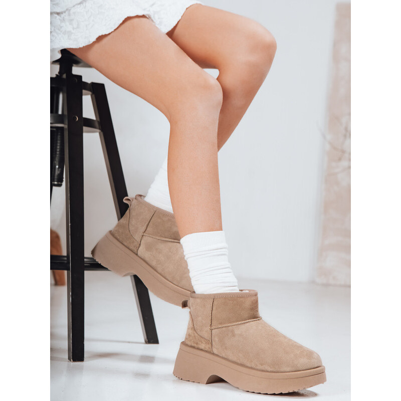 Dámské sněhule na silné podrážce béžové FashionStreet ZY1289