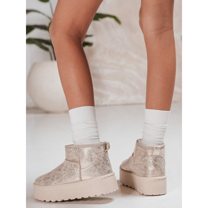 Dámské semišové béžové sněhule FashionStreet ZY1293