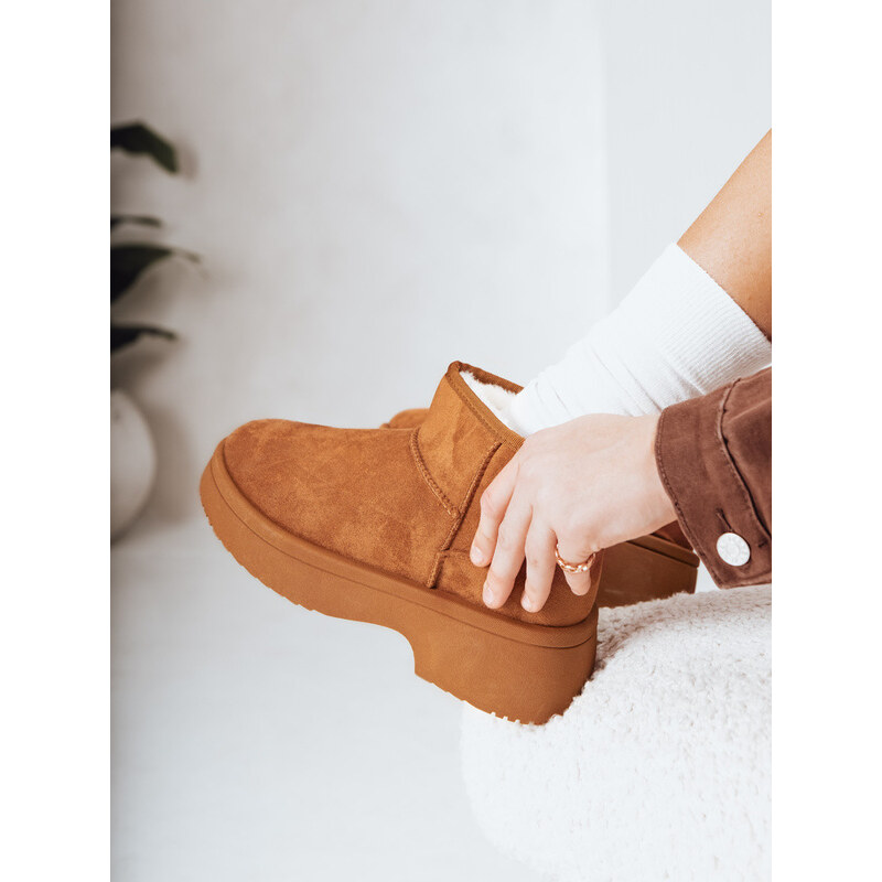 Dámské sněhule na tlusté podrážce camel Dstreet model 21994496 -