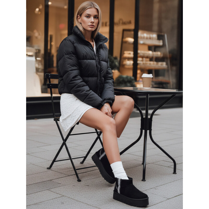Dámské semišové sněhule černé Dstreet model 21994559 -