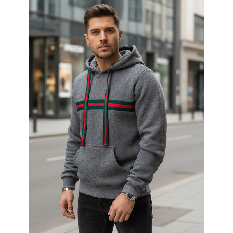 Pánská tmavě šedá mikina FashionStreet BX5937