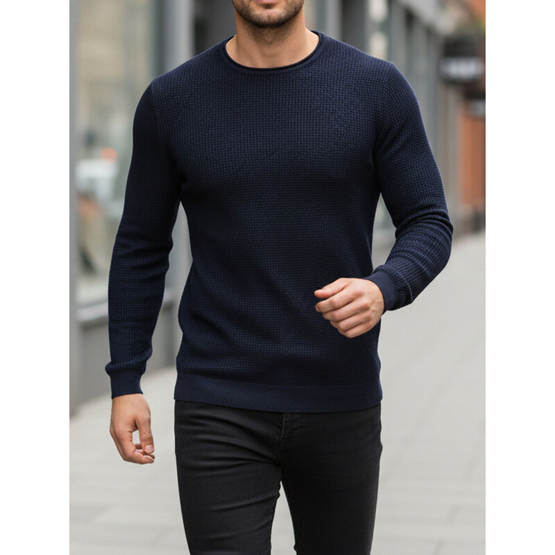 Pánský tmavě modrý svetr model 21995049 - FashionStreet