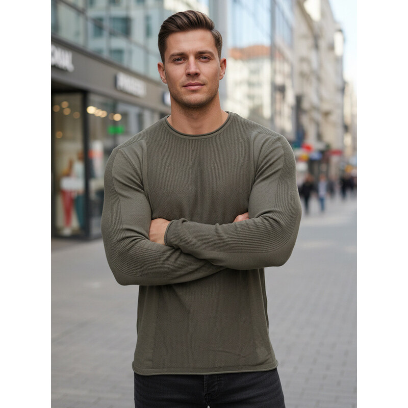 FashionStreet Pánský khaki svetr WX2310z