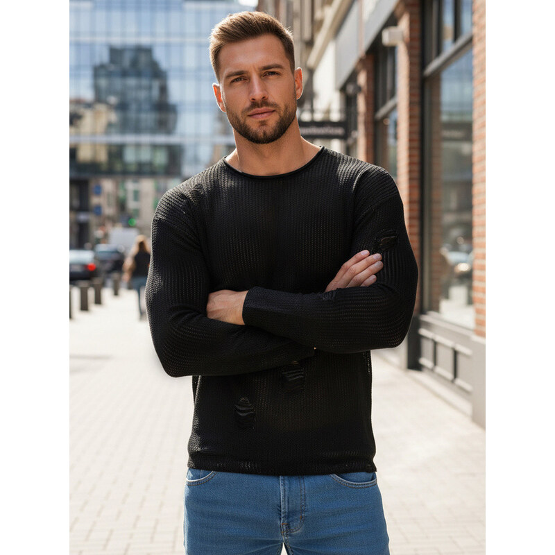 Pánský černý svetr FashionStreet WX2312z