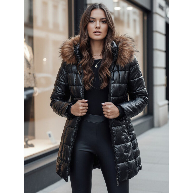 WINTERZIP dámská prošívaná zimní bunda s kapucí černá FashionStreet 113428422