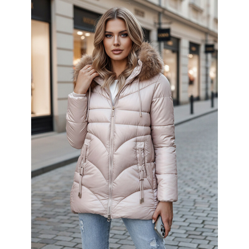 Dámská zimní bunda s kapucí WINTERCHIC růžová FashionStreet TY4441z 113428425