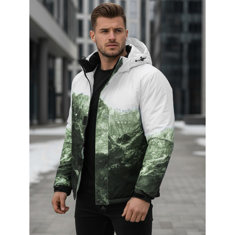 Pánská zimní lyžařská bunda zelená Dstreet model 21995669 -