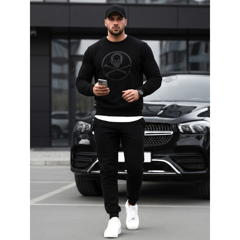 Pánská mikina s potiskem černá Dstreet model 21995789 -