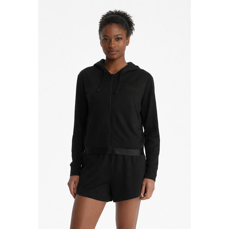 Guess junie full zip sweatshirt BLACK 113416390