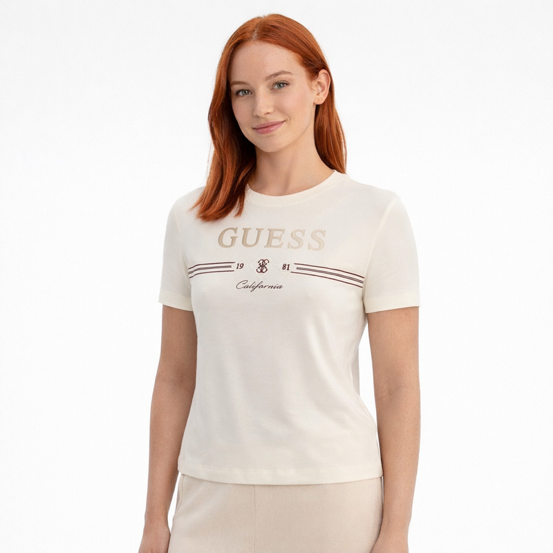 Guess febe ss cn t-shirt CREAM WHITE