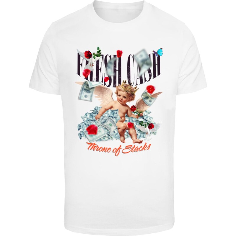 Mister Tee Tričko Fresh Cash béžová / šedá / černá / bílá