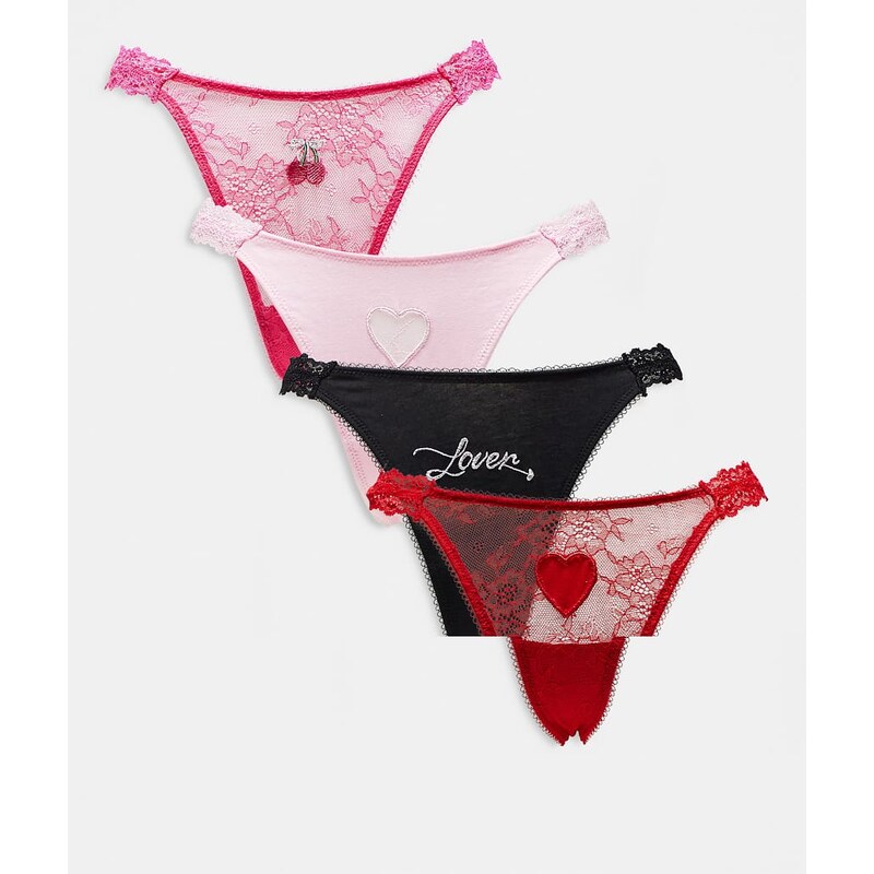 Boux Avenue 4 pack thongs in a gift pack-Multi 115614558