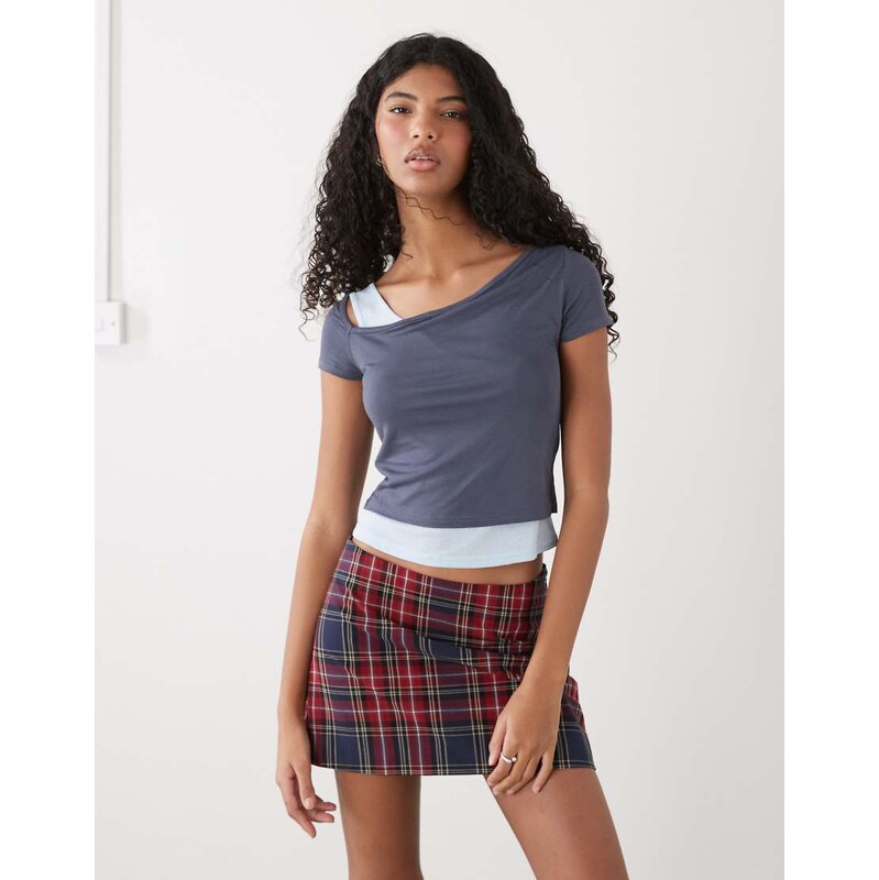COLLUSION asymmetric double layer top-Grey 113421284