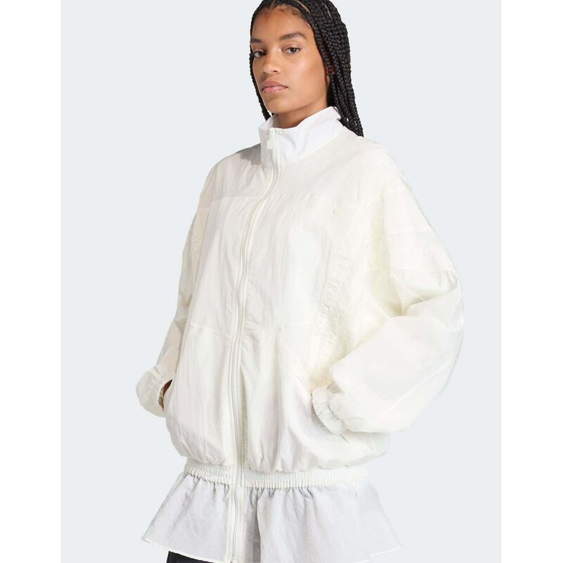adidas Originals Santiago woven track top in off white