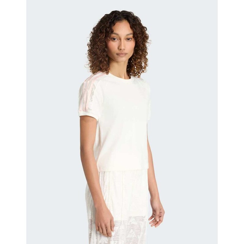 adidas Originals Lace cali tee in off white