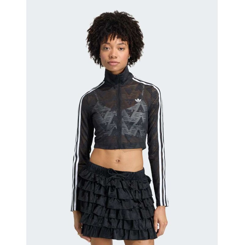 adidas Originals Firebird classic lace track top in black 115496454