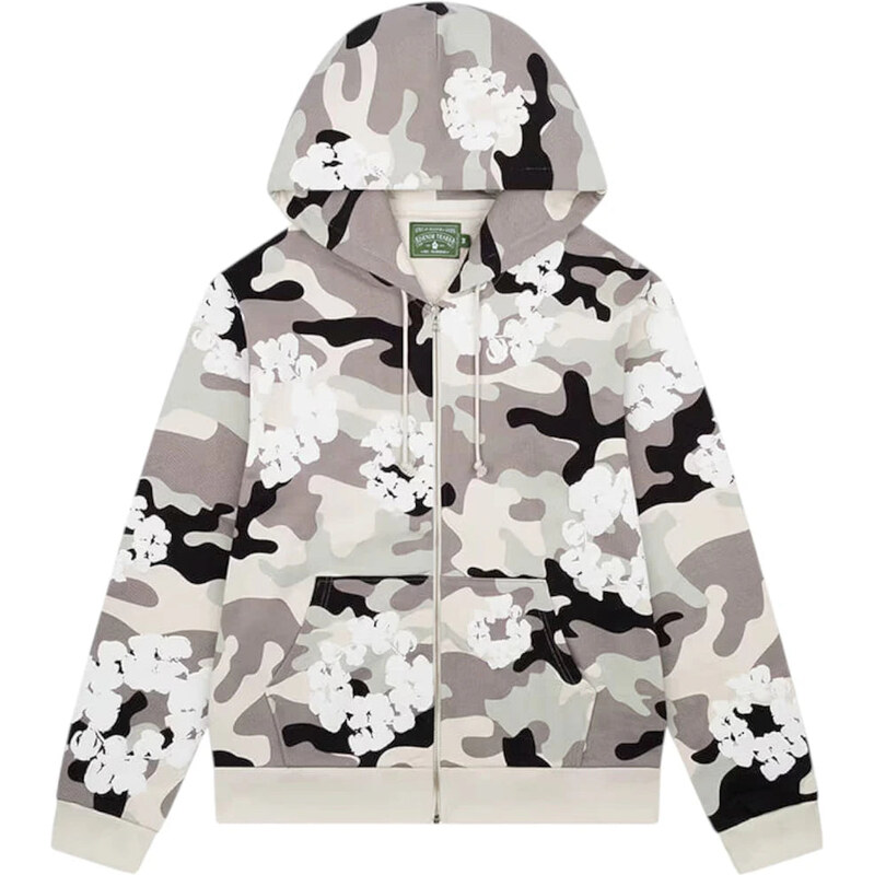 Denim Tears The Cotton Wreath Zip Sweatshirt White Camo 113419532