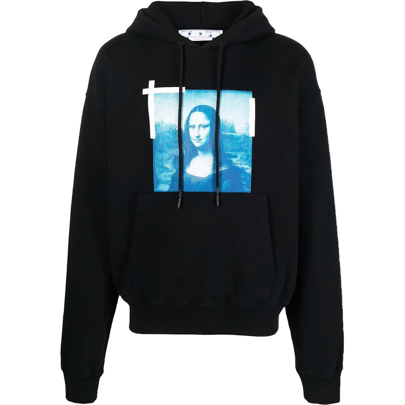 OFF-WHITE Taped Mona Lisa Over Hoodie Black/Blue/White 112496608