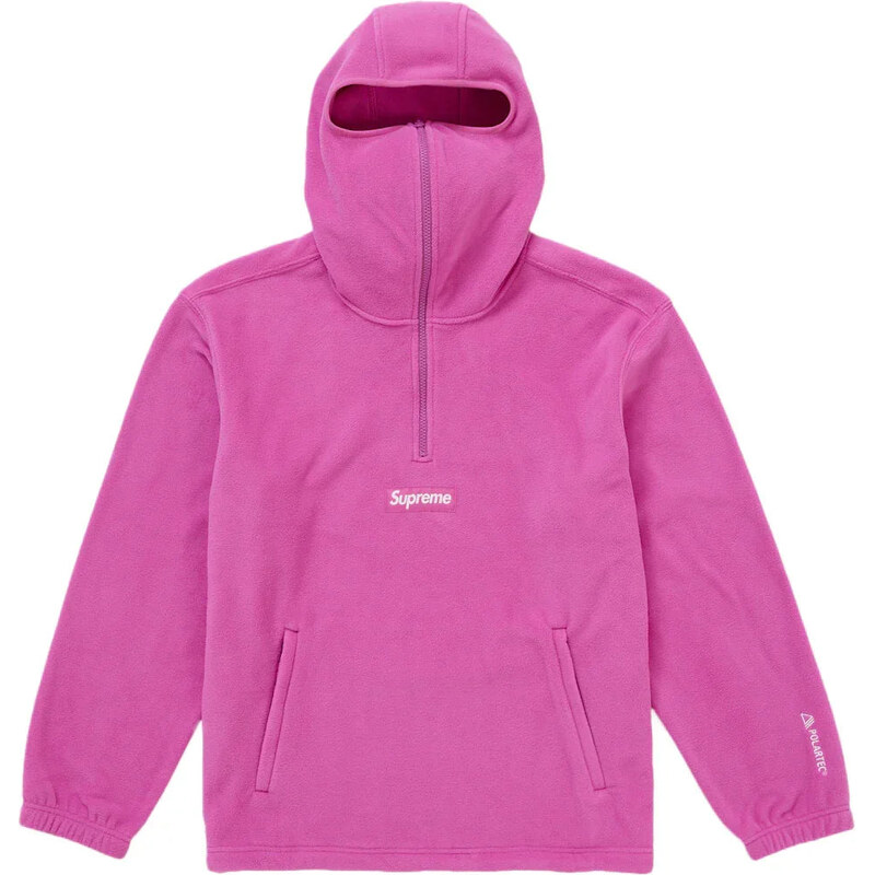 Supreme Polartec Face Mask Half Zip Hooded Sweatshirt Pink 112497114