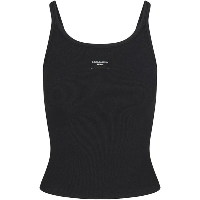 SKIMS x Dolce&Gabbana Cotton Rib Scoop Tank Onyx 114790812