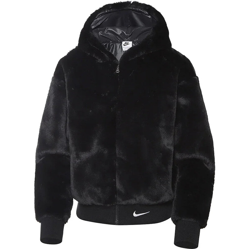 Nike Sportswear Essentials Faux Fur Jacket Black/White 112689267