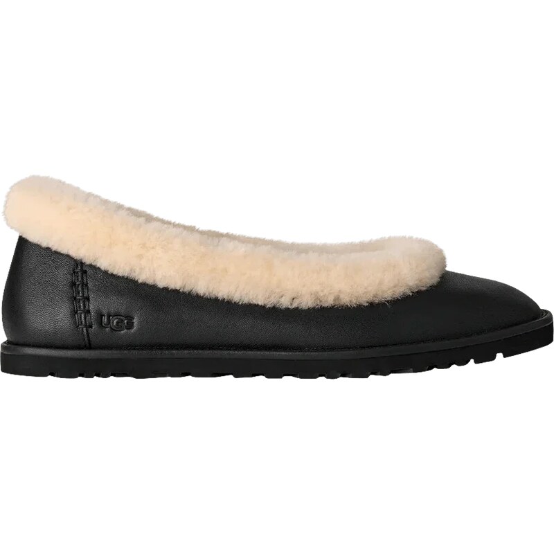 UGG Zora Leather Ballet Flat Black (W) 112497905