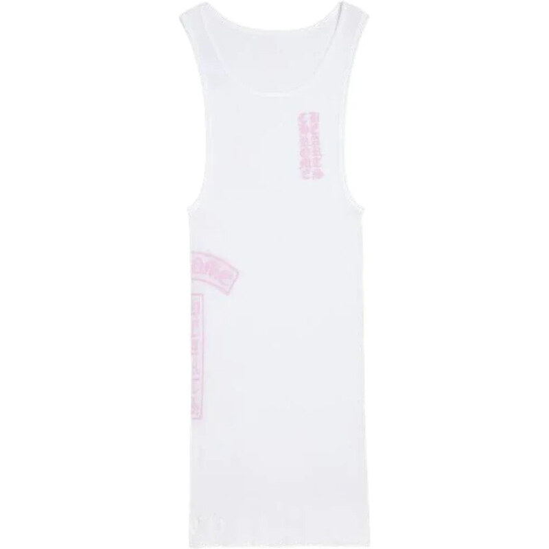 Chrome Hearts T Bar Rib Tank White/Pink 112498003