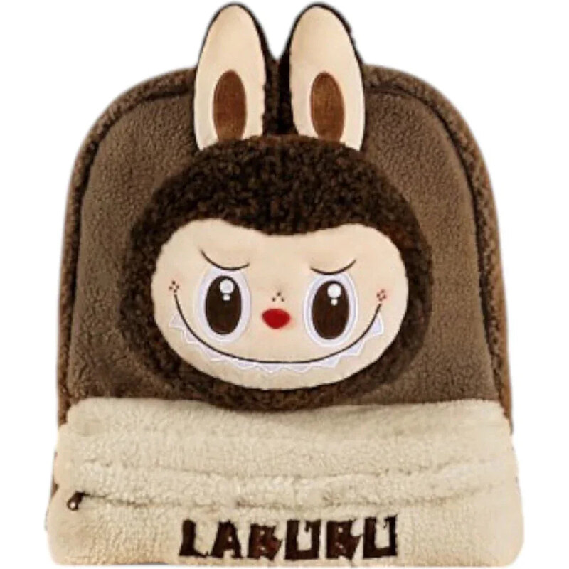 Pop Mart The Monsters Labubu Classic Bag Series Fleece Backpack Brown 112498745