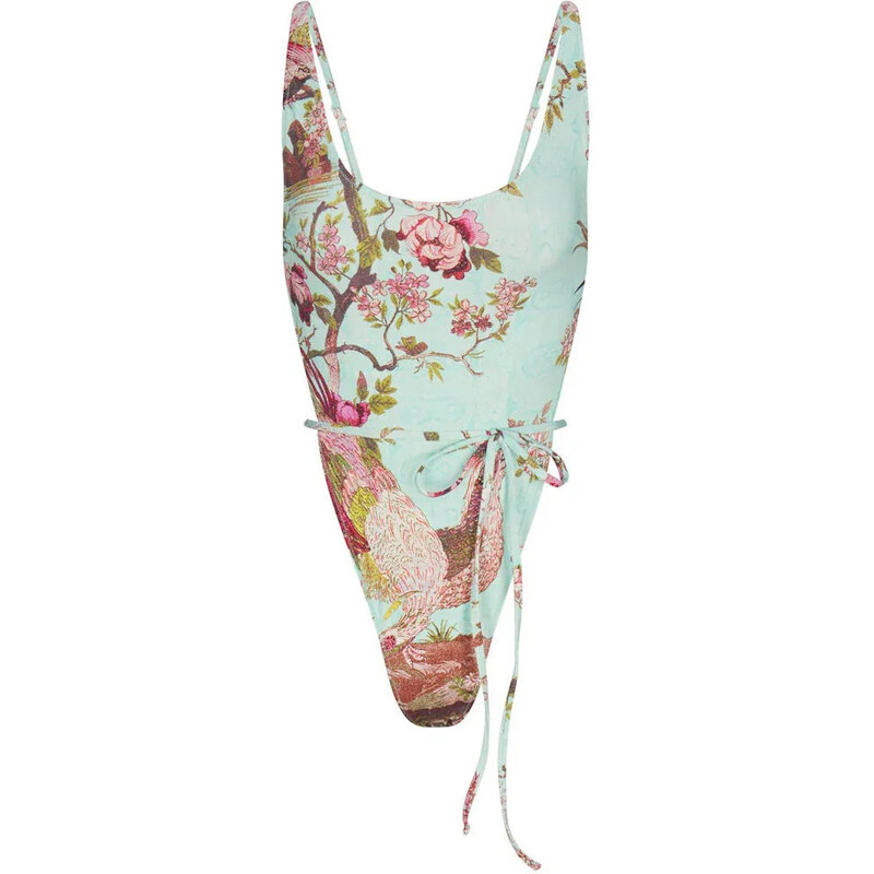 SKIMS x Roberto Cavalli Tie Waist One Piece Fagianella Print 112499026