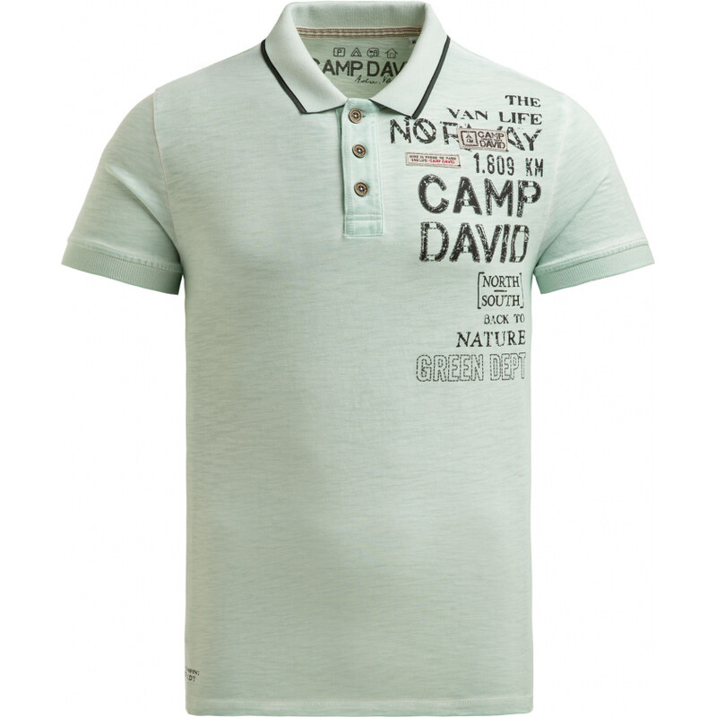 CAMP DAVID Polo tričko s vintage potisky