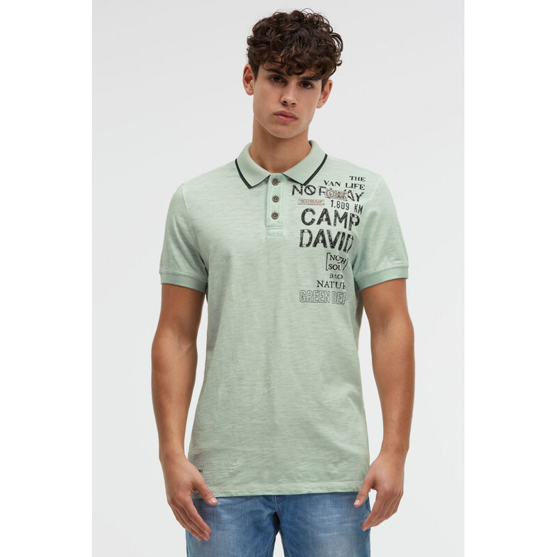 CAMP DAVID Polo tričko s vintage potisky