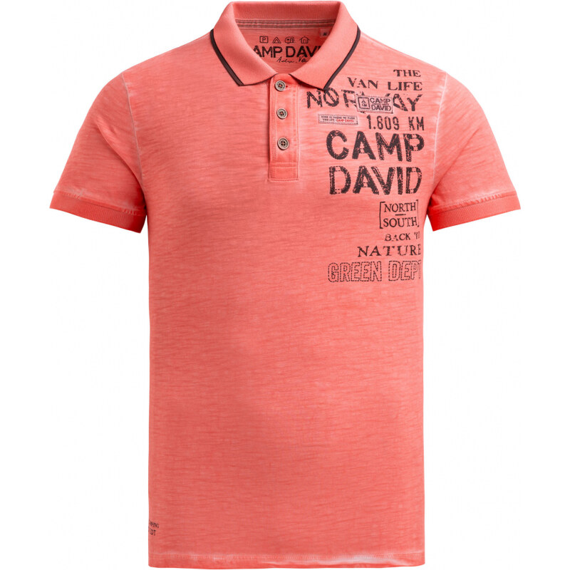 CAMP DAVID Polo tričko s vintage potisky