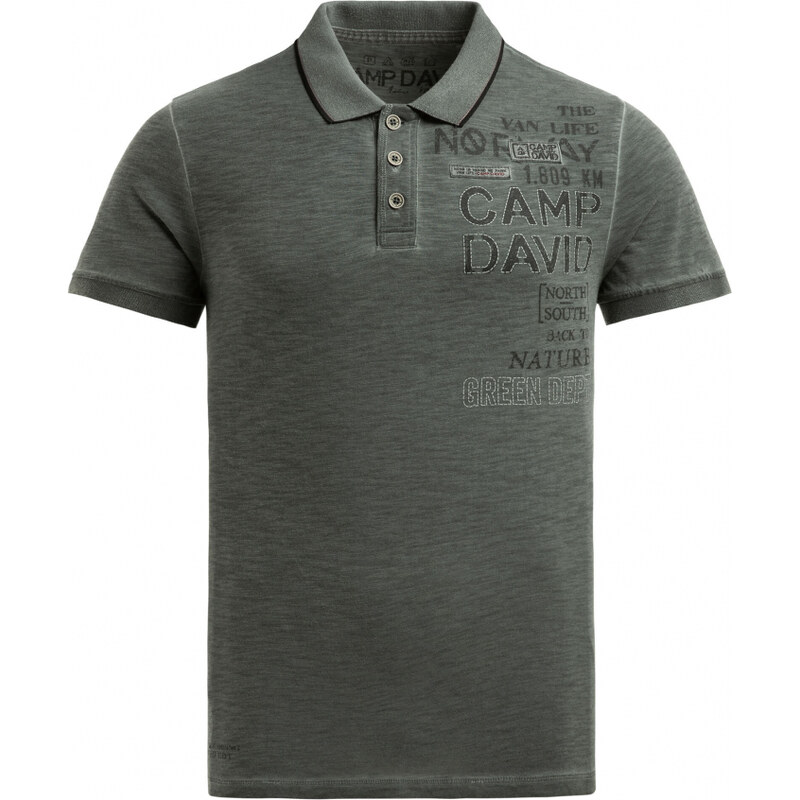 CAMP DAVID Polo tričko s vintage potisky