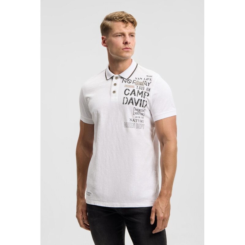 CAMP DAVID Polo tričko s vintage potisky